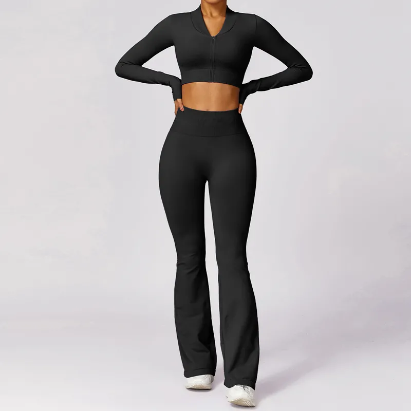 Seamless 3-Piece Yoga Set: Sports Bra, Jacket, and Leggings FGBTZ7502