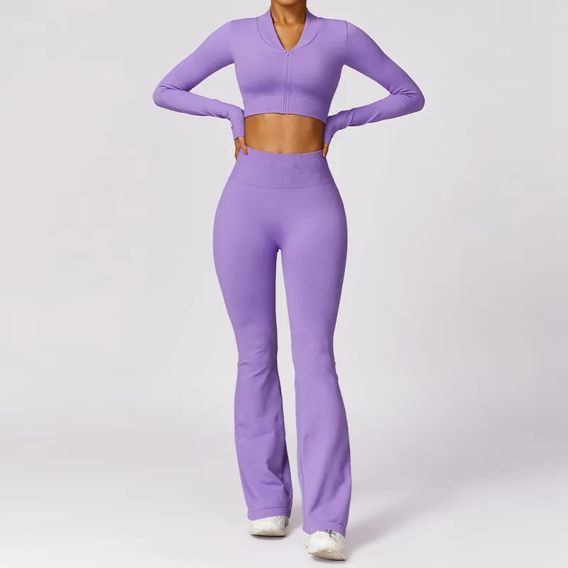 Seamless 3-Piece Yoga Set: Sports Bra, Jacket, and Leggings FGBTZ7502