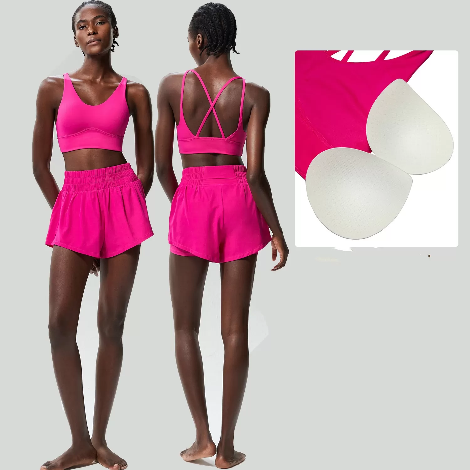 Women's 2-Piece Yoga Set: Bro Top and shorts  FGBYB413+SP463