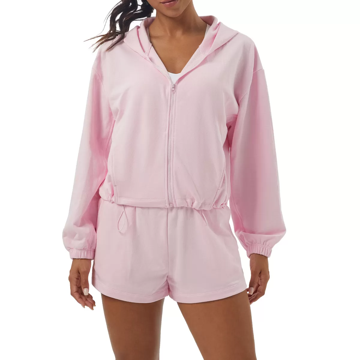 Women's 2-Piece Yoga Set: Jacket Top and Shorts FGB2446