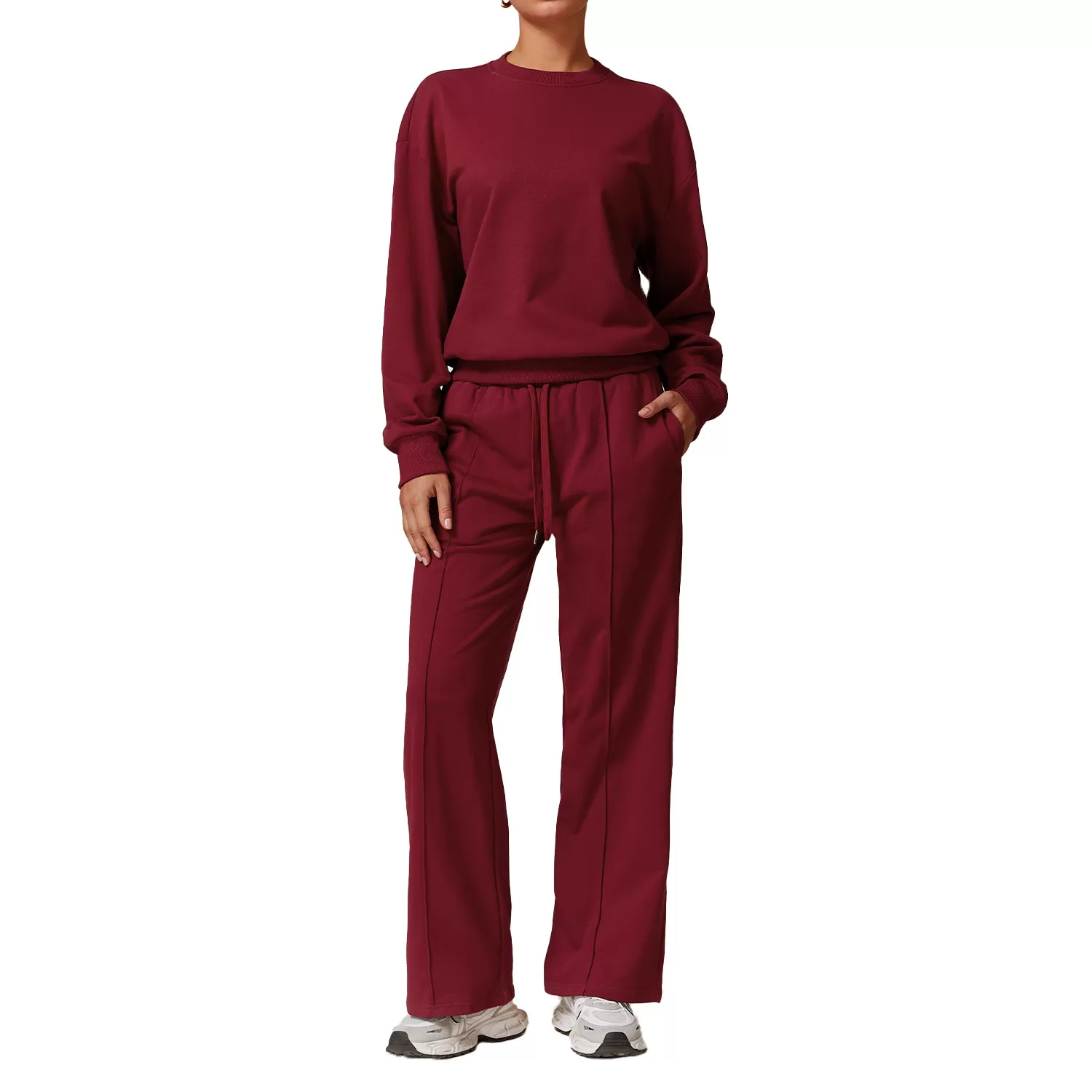 Women's 2-Piece Yoga Set: Sweater Top and Pants FGBTZ8933