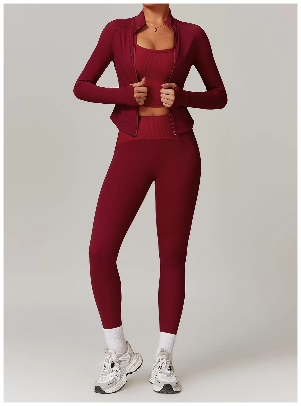 Women's 2-Piece Yoga Set: Jacket Top and Leggings FGBTZ8889