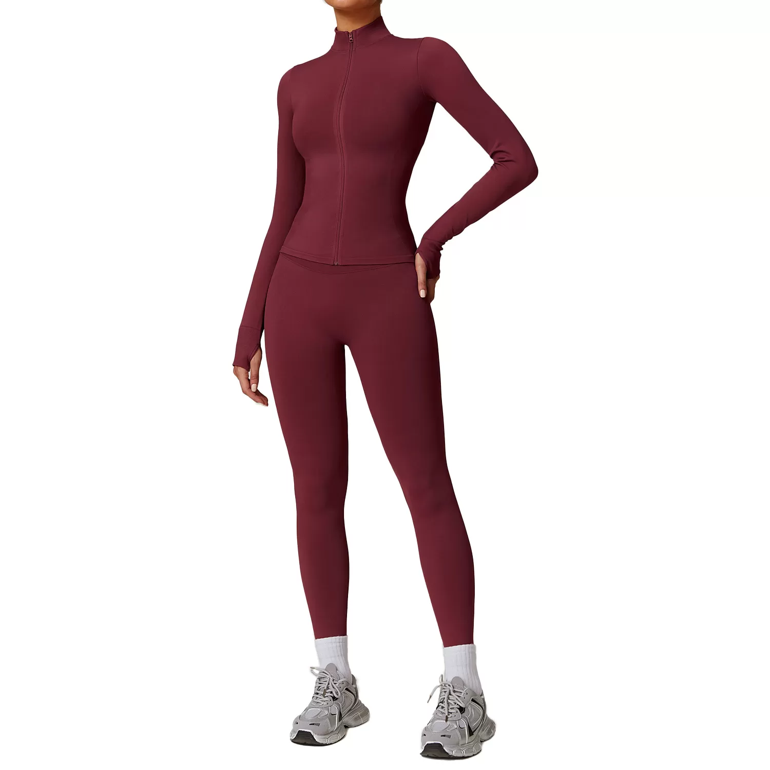 Women's 2-Piece Yoga Set:Jacket Top and Leggings FGBTZ7755-1