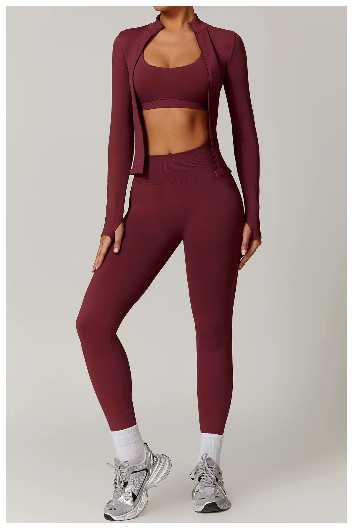 Women's 2-Piece Yoga Set:Jacket Top and Leggings FGBTZ7755-1