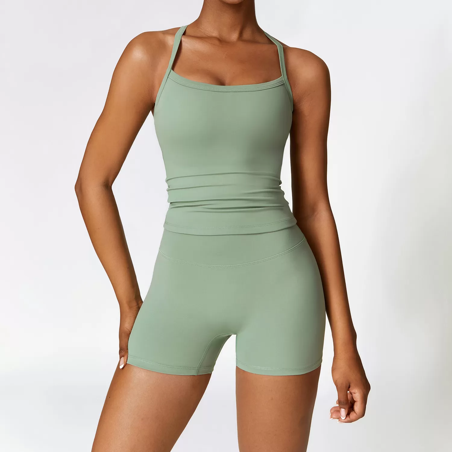 Women's 2-Piece Yoga Set: Vest Top and Shorts FGBTZ8519