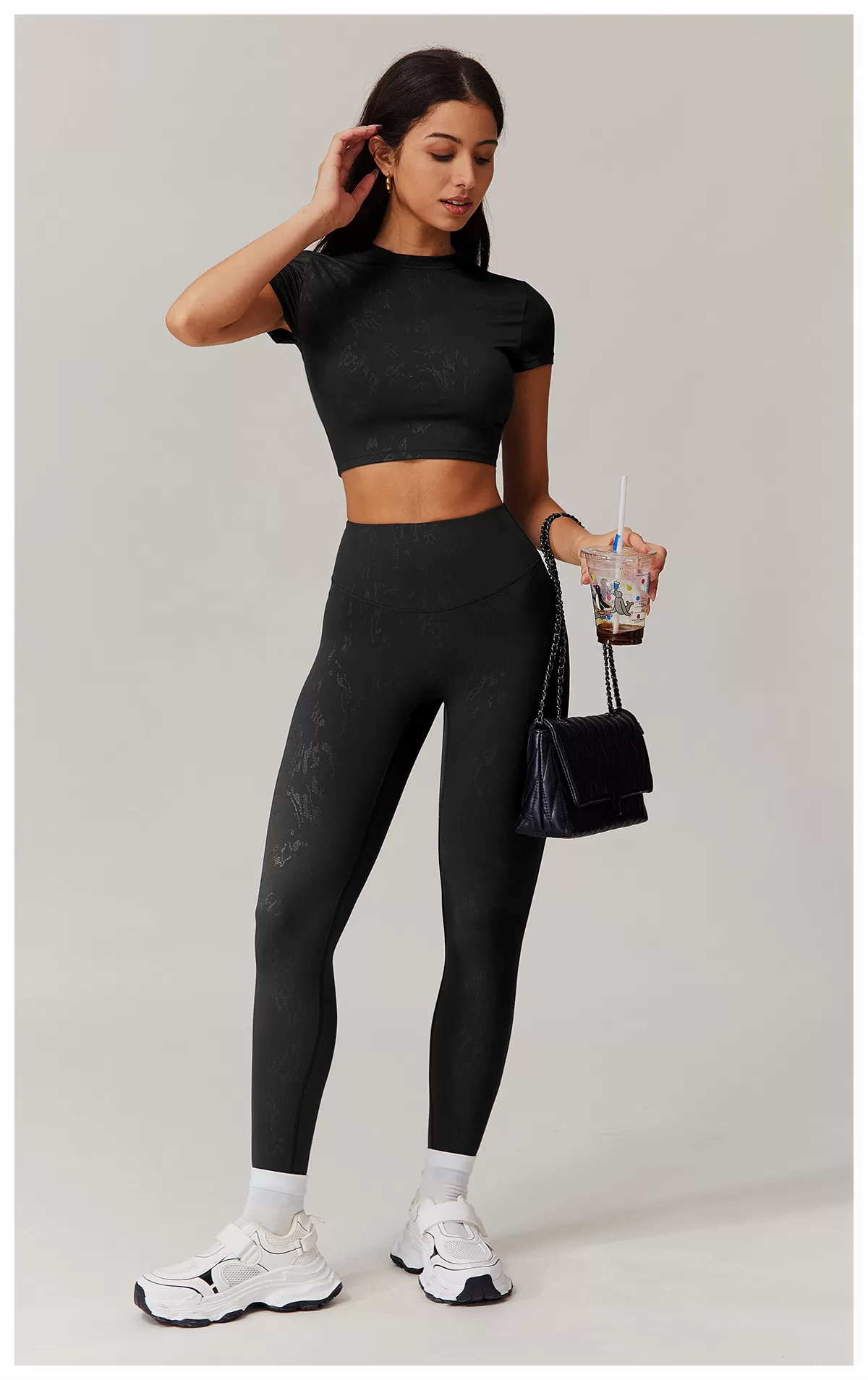 Women's 2-Piece Yoga Set: Short Sleeve Top and Leggings FGBTZ9140