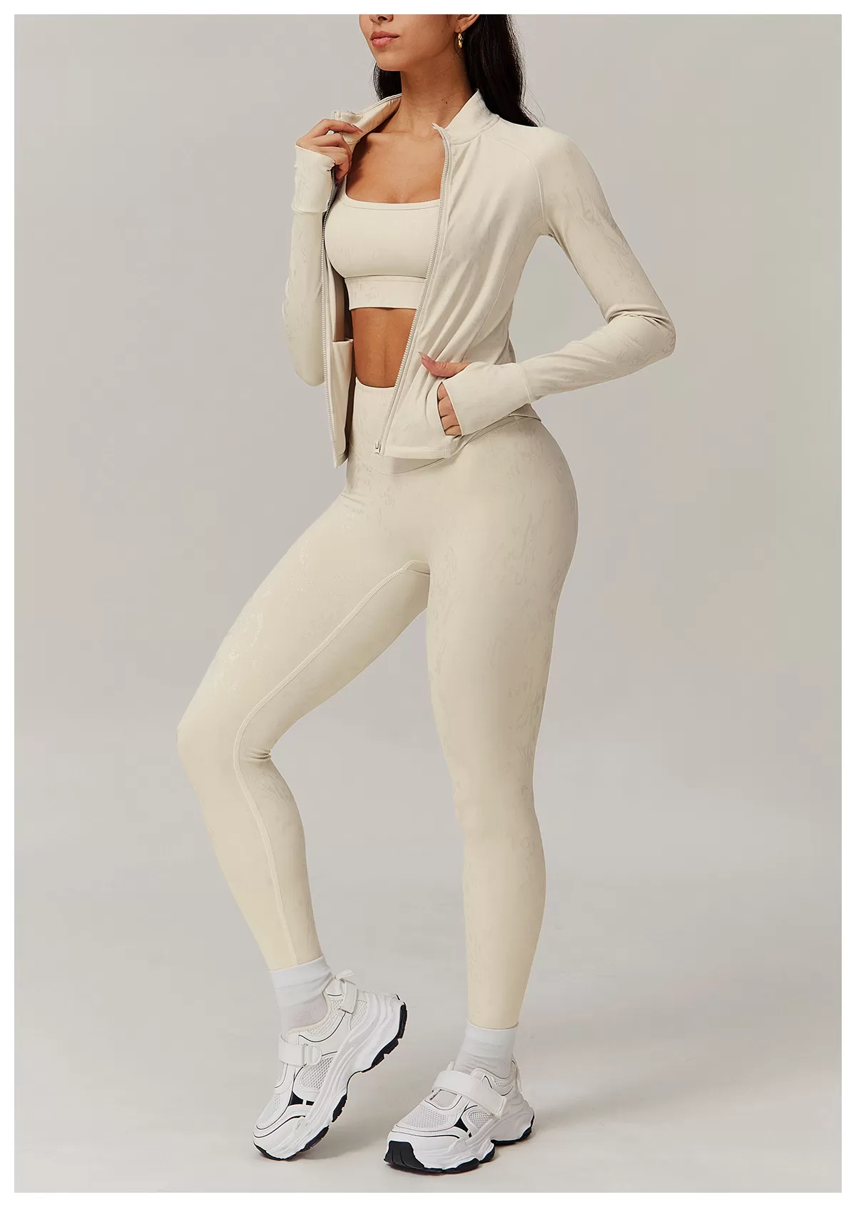 Women's 2-Piece Yoga Set: Jacket Top and Leggings FGBTZ9140