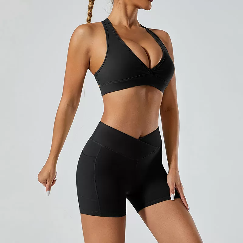 Women's 2-Piece Yoga Set: Bra Top and Shorts FGB6002