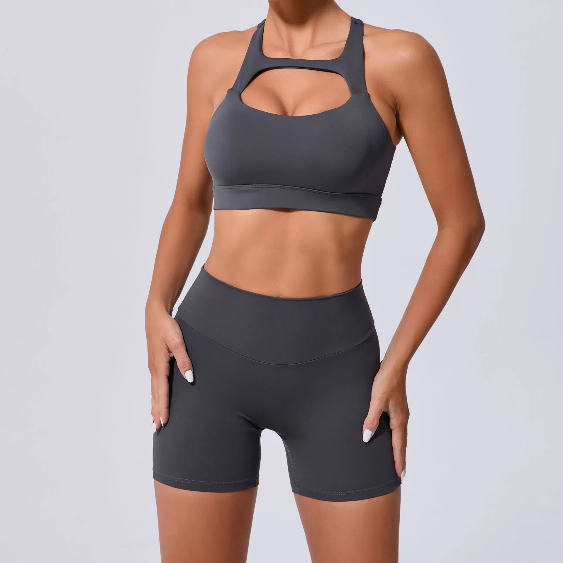 Women's 2-Piece Yoga Set: Bra Top and Shorts FGB59520+8019