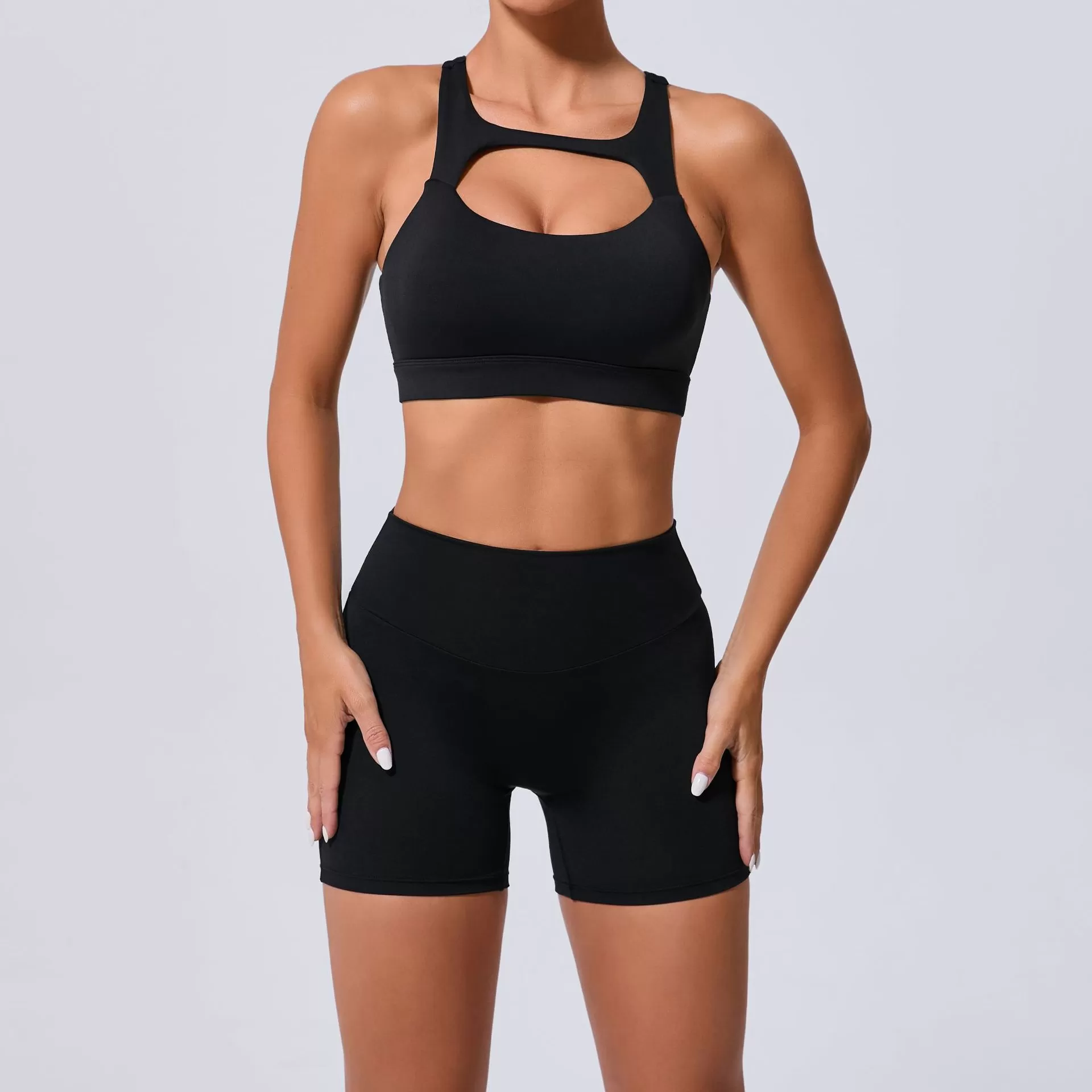 Women's 2-Piece Yoga Set: Bra Top and Shorts FGB59520+8019