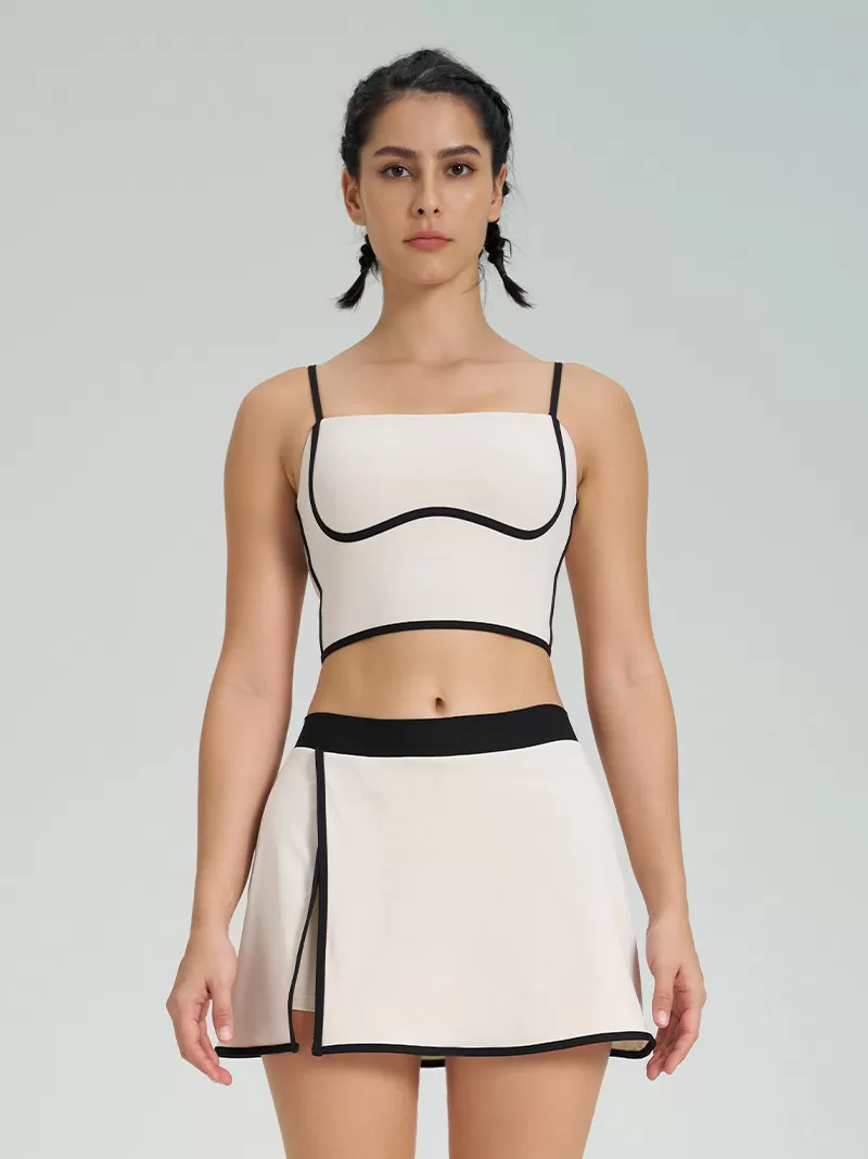 Women's 2-Piece Yoga Set: Bra Vest and Skirt FGBB4023+K4558