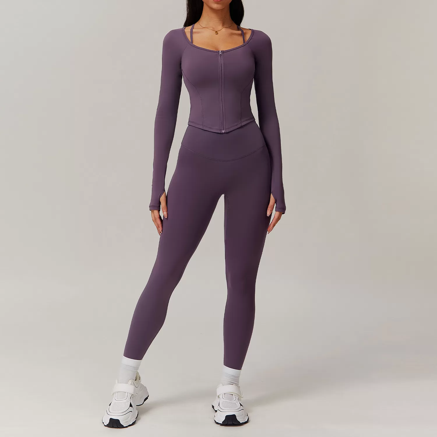 Women's 2-Piece Yoga Set: Jacket Top and Leggings FGBTZ9139