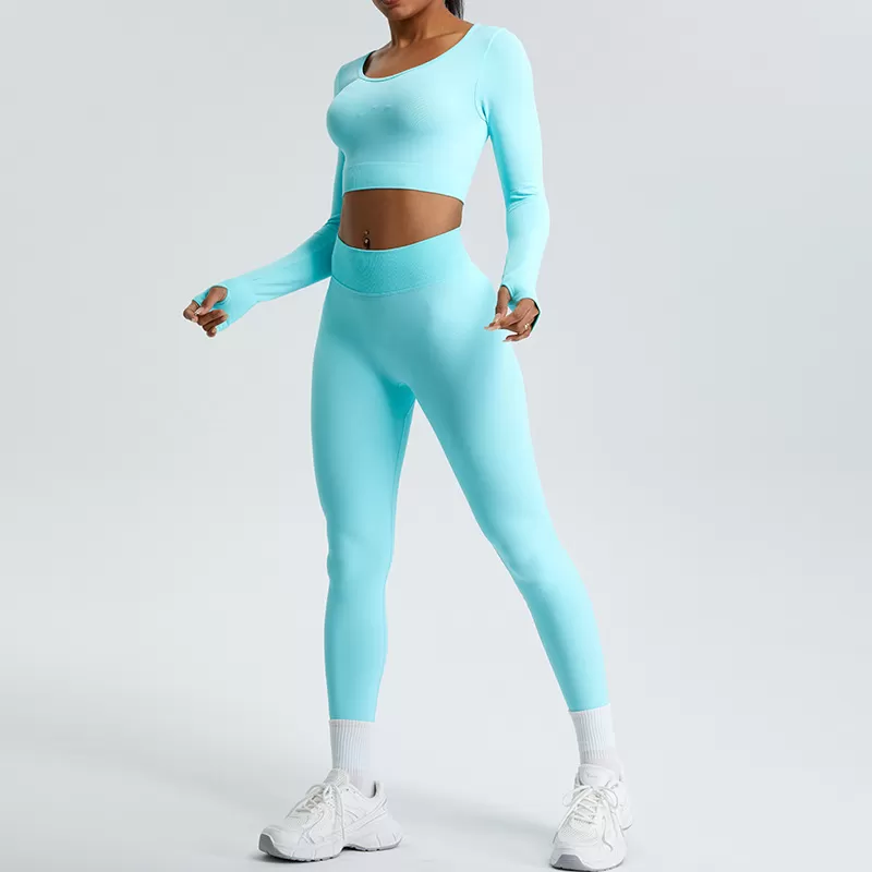 Women's 2-Piece Yoga Set: Long Sleeves Top and Leggings  FGBTZ8793