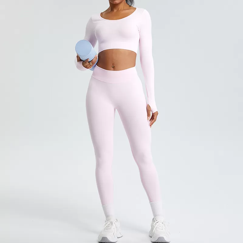 Women's 2-Piece Yoga Set: Long Sleeves Top and Leggings  FGBTZ8793