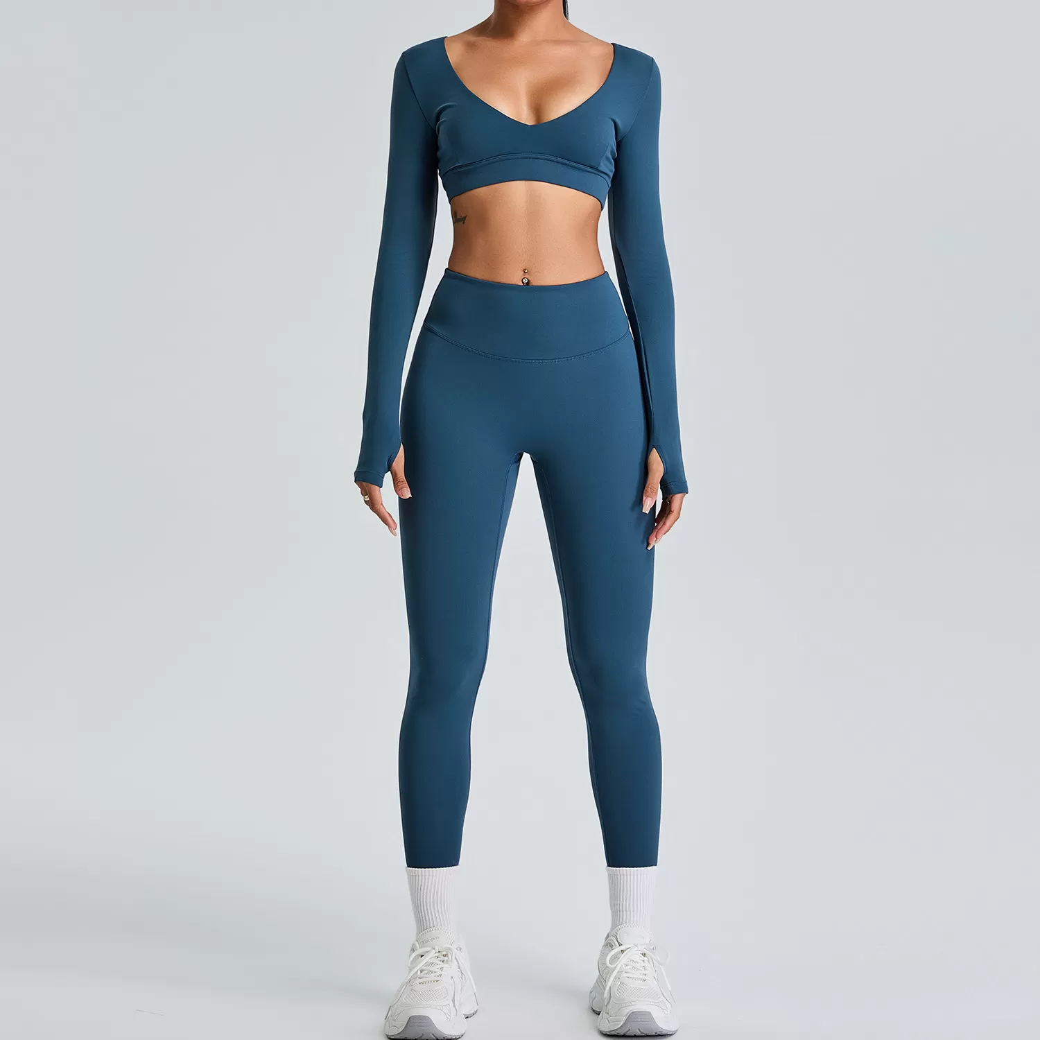 Women's 2-Piece Yoga Set: Long Sleeves Top and Leggings FGBTM0217-0218