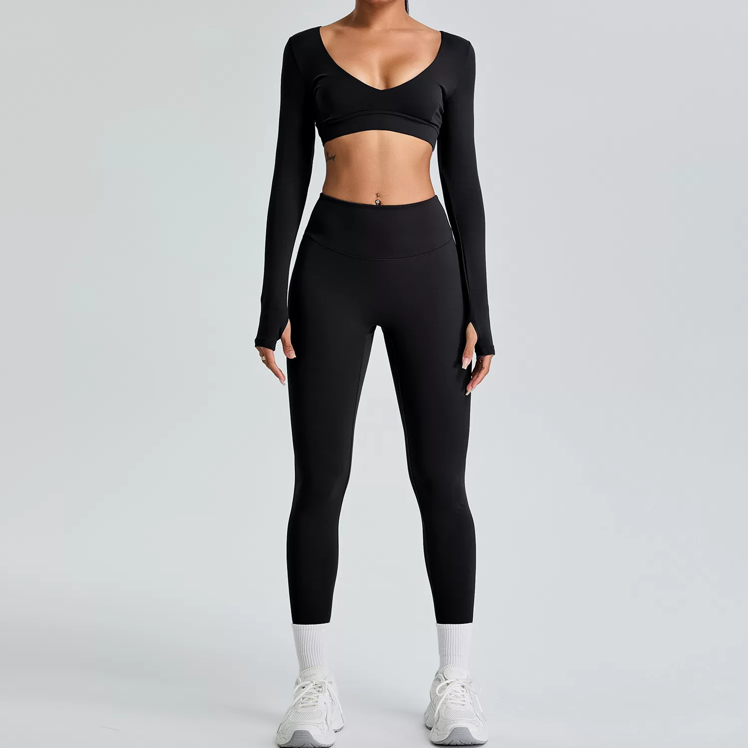 Women's 2-Piece Yoga Set: Long Sleeves Top and Leggings FGBTM0217-0218