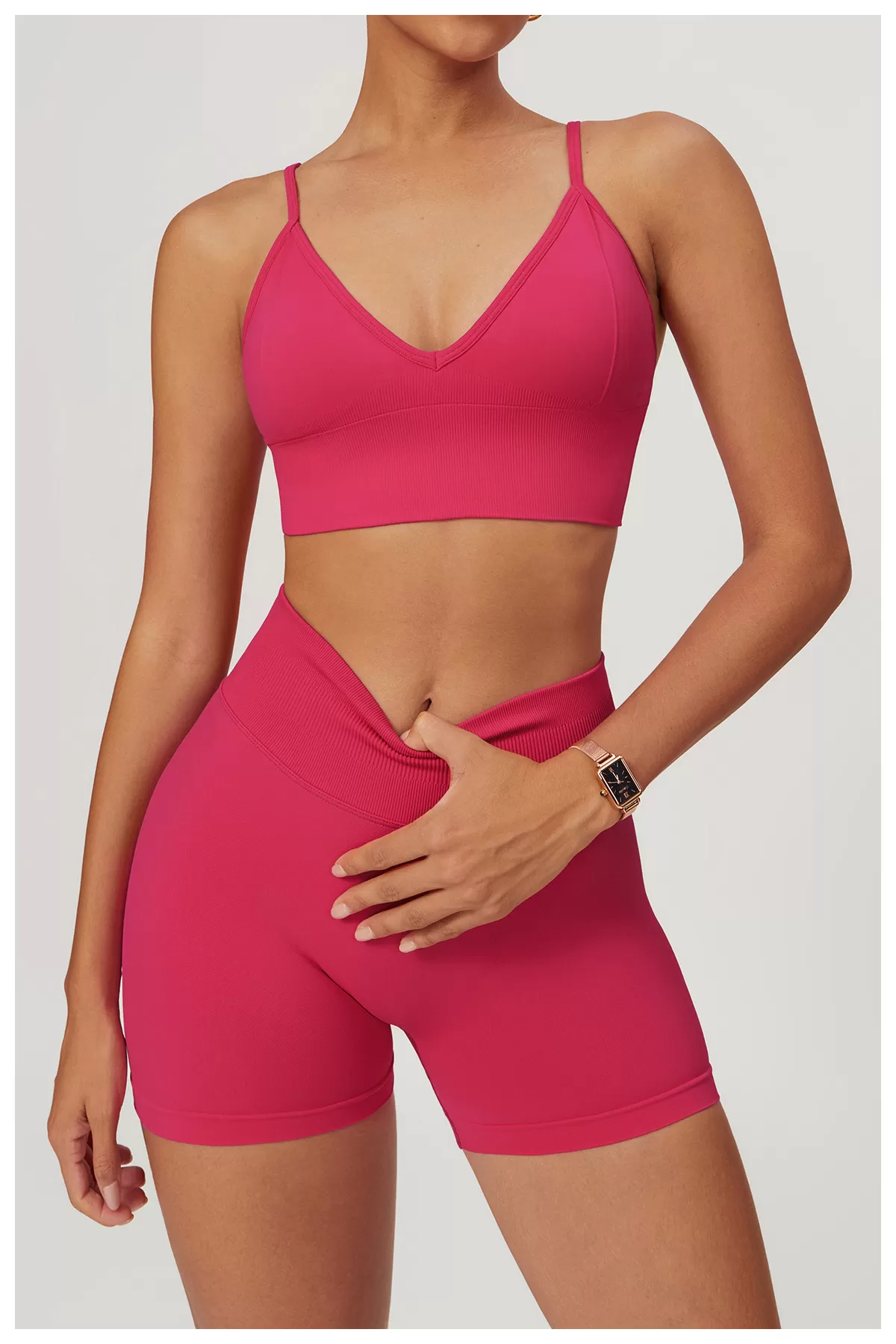 Women's 2-Piece Yoga Set: Bra-1 Top and Shorts FGBTZ7655