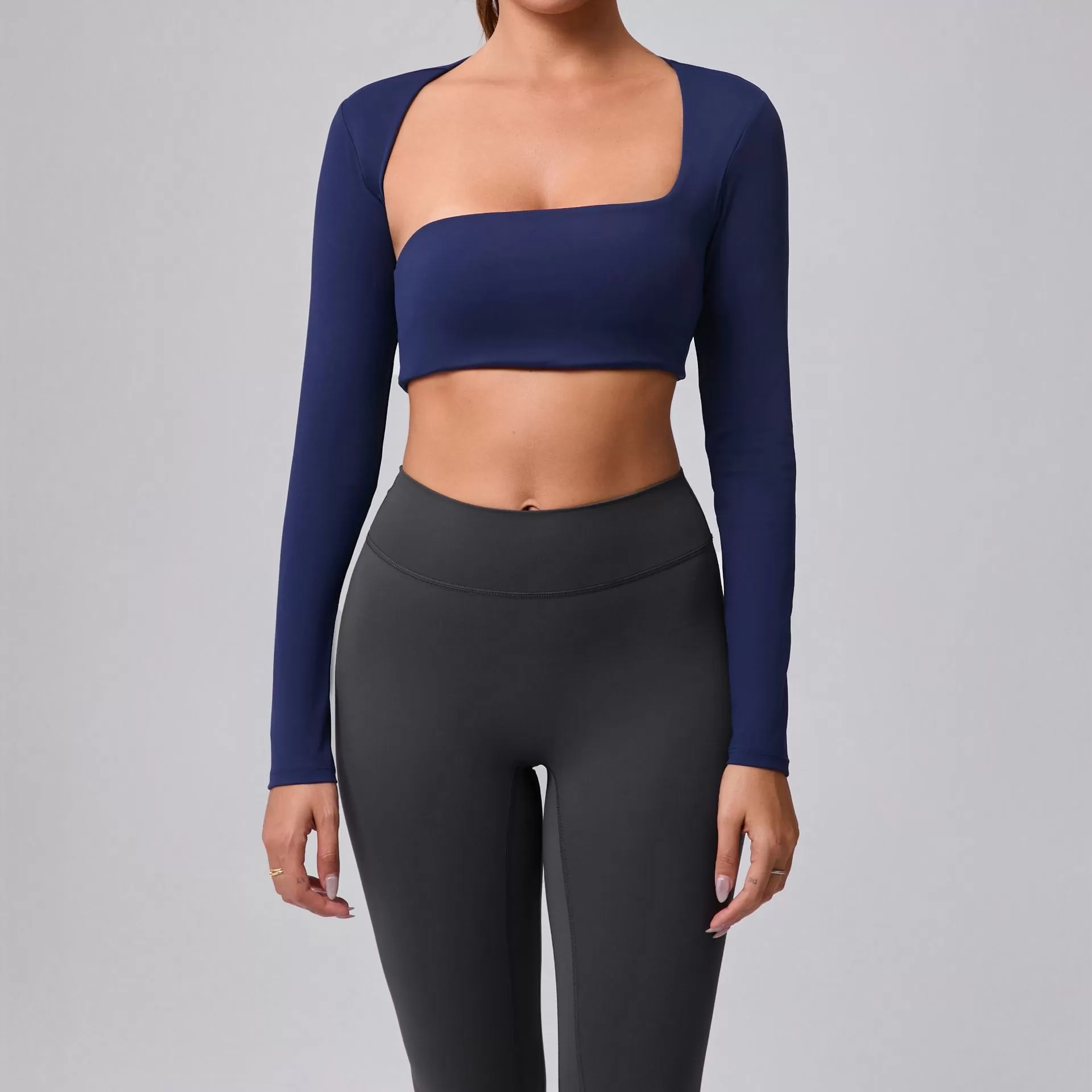 Women's Long Sleeve Yoga Crop Top FGB93601